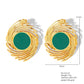 Colored Enamel Earrings [304 Stainless Steel,18K Gold Plated]