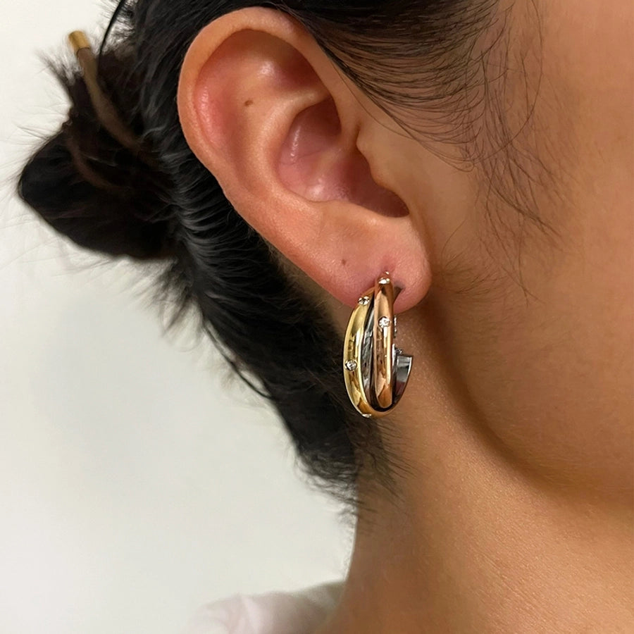 Commute Circle Hoop Earrings [316L Stainless Steel,18K Gold Plated]