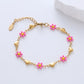 Flower Heart Bracelets [304 Stainless Steel,18K Gold Plated]