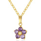 Flower Zircon Pendant Necklace [304 Stainless Steel]