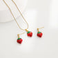 Cherry Strawberry Enamel Plating Earingings/Náhrdelník [304 nerezový ocel]