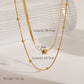 Double Layer Necklace [304 Stainless Steel,18K Gold Plated]