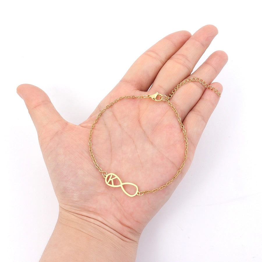 Brief Infinity Anklet [201.304 Edelstahl, 18K Gold plattiert]