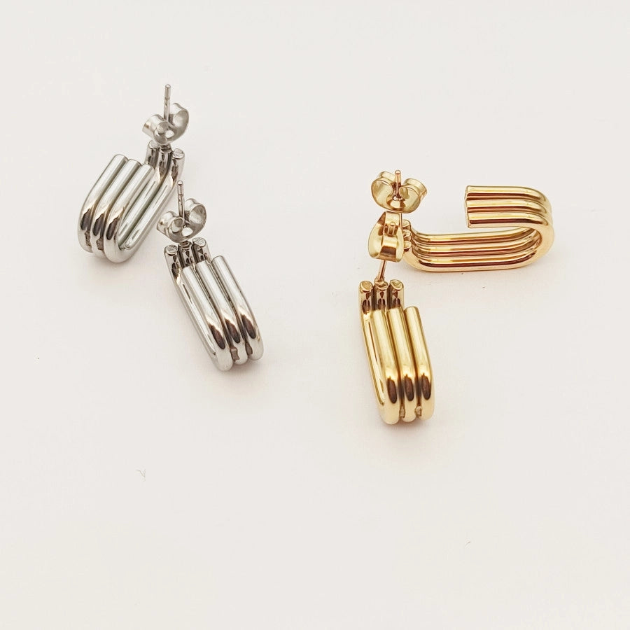 Geometric Lines Earrings [304 Stainless Steel]