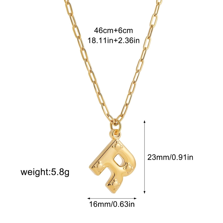 Sieraden preppy stijl solide kleur glanzende letter 304 roestvrijstalen hanger ketting