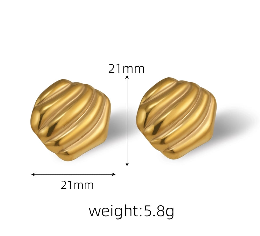 Brincos de desenhos de mistura [304 aço inoxidável, peito de ouro de 18k]