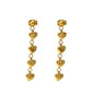 Multiple Heart Shape Drop Earrings [304 Stainless Steel,18K Gold Plated]