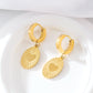 Oval Heart Shape Drop Earrings [316 Stainless Steel,18K Gold Plated]