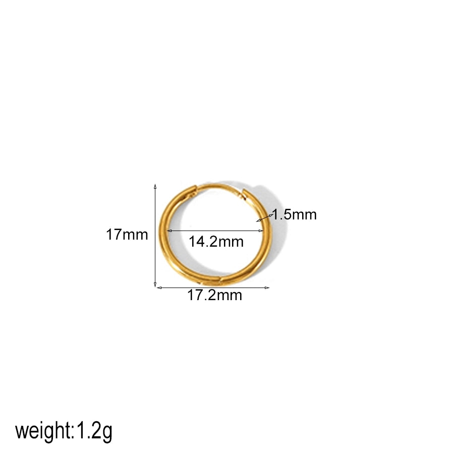 1 Piece Small Hoop Earrings [304 Stainless Steel, 18K Gold Plated]