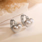 Heart Shape Artificial Pearls Earrings [304 Stainless Steel]