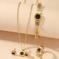 Roman Style  Numeral Jewelry Set [304 Stainless Steel,18K Gold Plated]