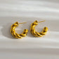 Moon Twist Earrings [304 Stainless Steel,18K Gold Plated]