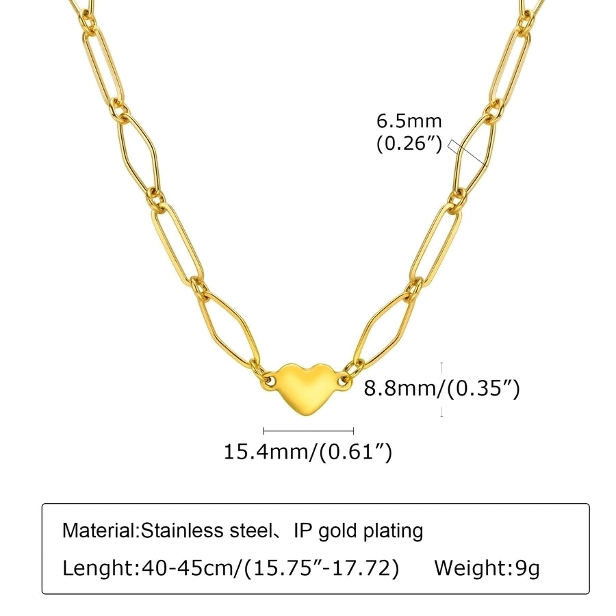 Heart Shape Bracelet/Necklace Chain [201 Stainless Steel,18K Gold Plated]