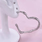 Hollow Heart Shape Hoop Earrings [304 Stainless Steel]