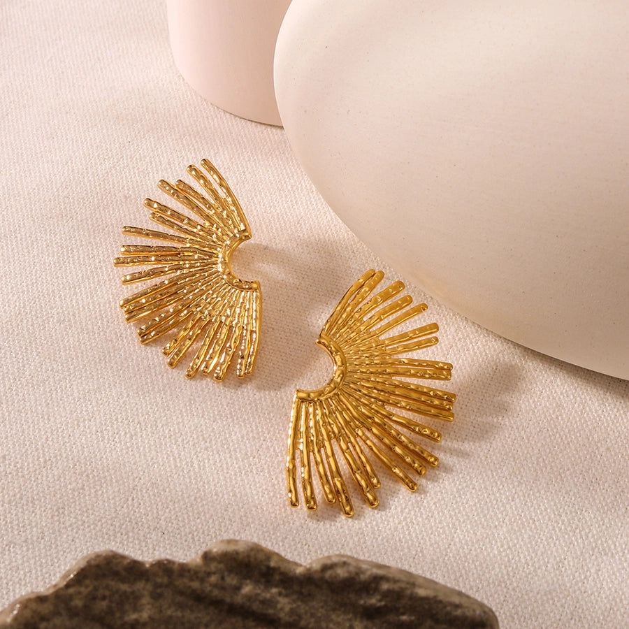 Geometric Wing Earrings [304 Stainless Steel,18K Gold Plated]