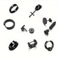 1 Set Black Earrings Ear Studs [304 Stainless Steel]