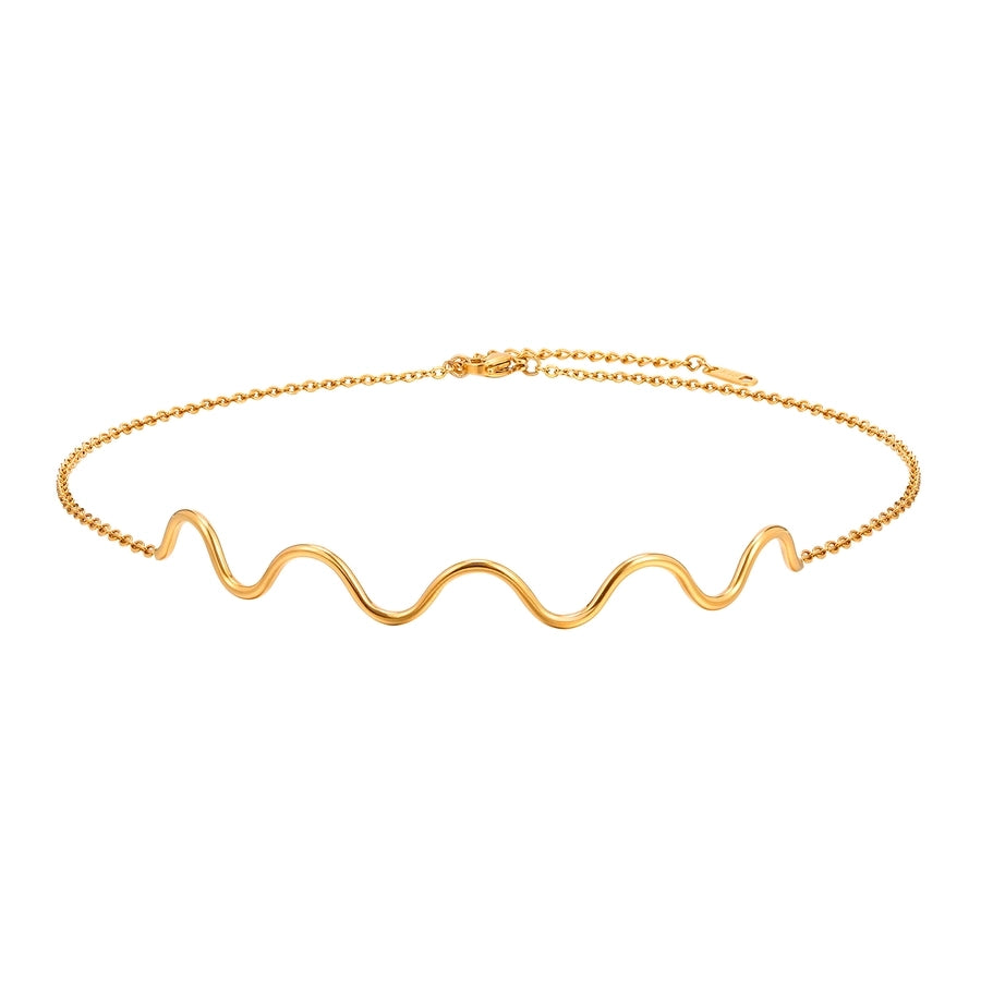 Waves Choker Necklace [304 Stainless Steel]