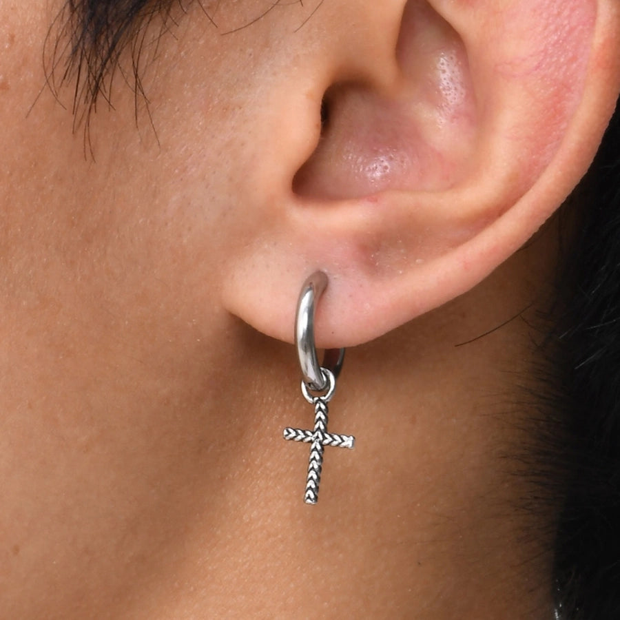 Punk CrossDangling Earrings [201 Stainless Steel]