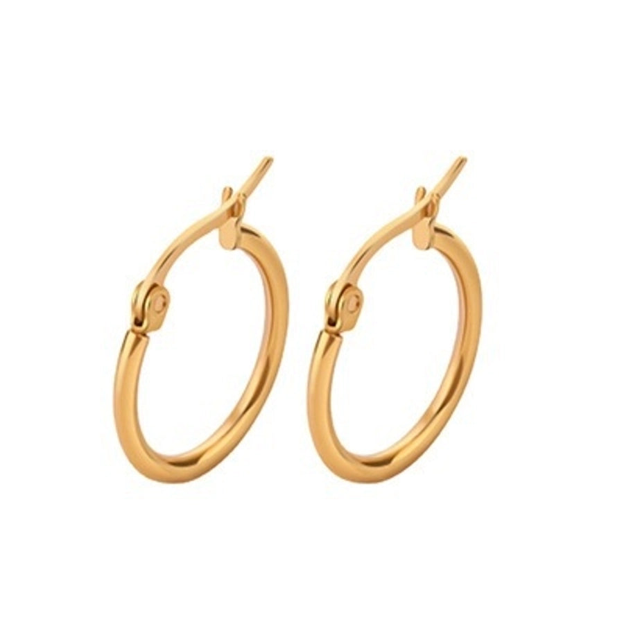 Hoop Earrings [201 Stainless Steel,18K Gold Plated]