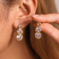 Luxurious Water Droplets Zircon Drop Earrings [304 Stainless Steel,18K Gold Plated]