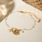 Starfish Shell Pearl Anklet [304 nerezová ocel, 18k zlaté]