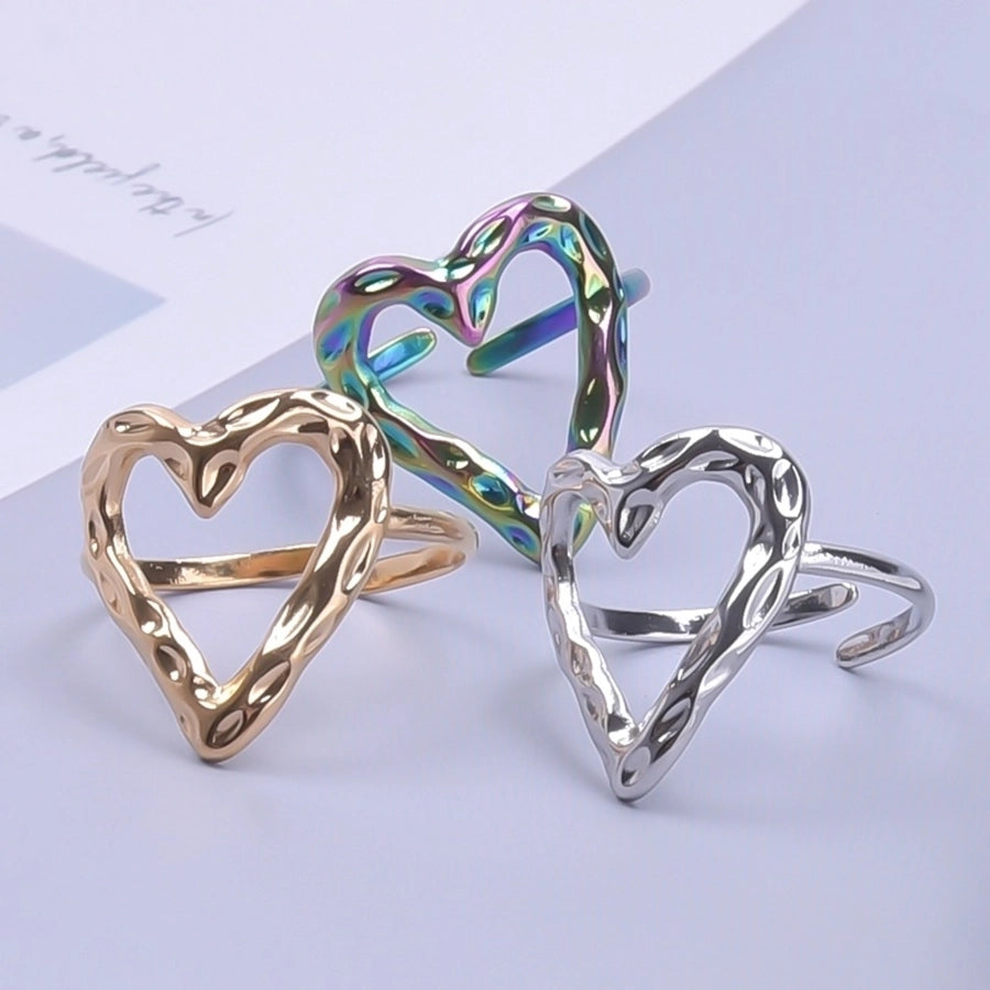 Hollow Heart Ring [304 Stainless Steel]