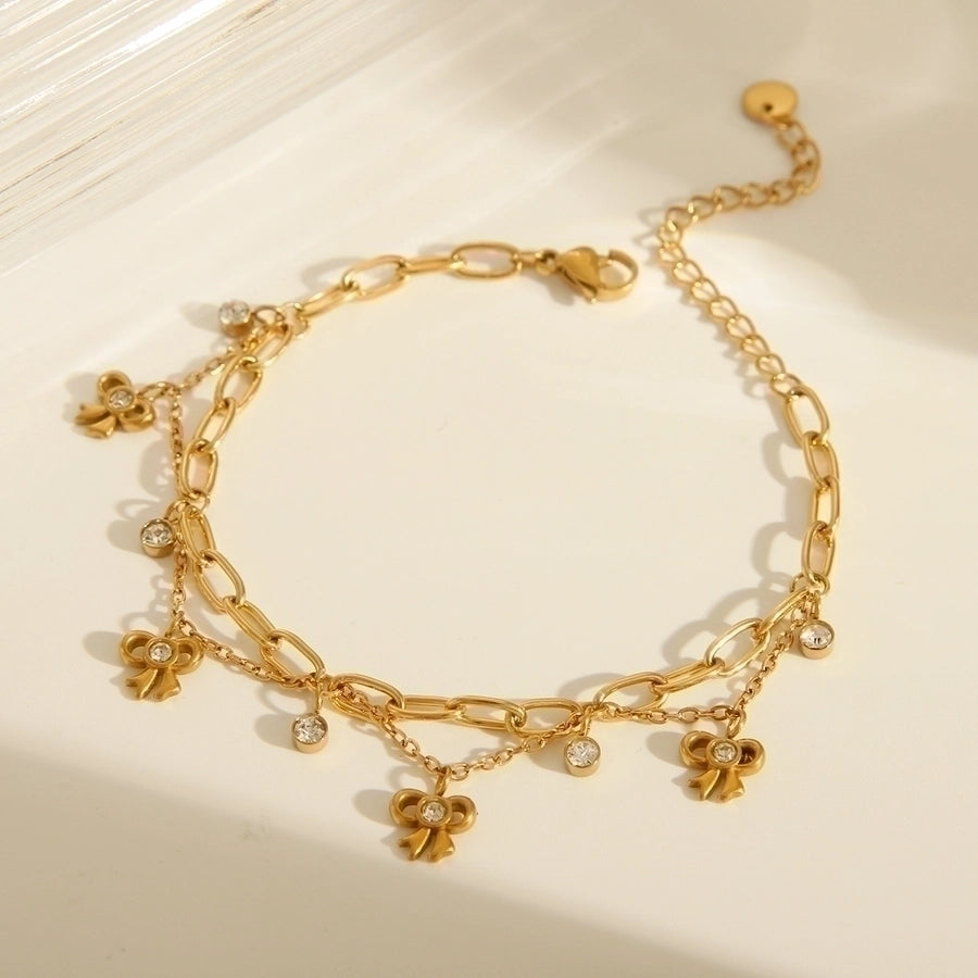 Artistic Star/Flower/Butterfly Bracelet [304 Stainless Steel,18K Gold Plated]