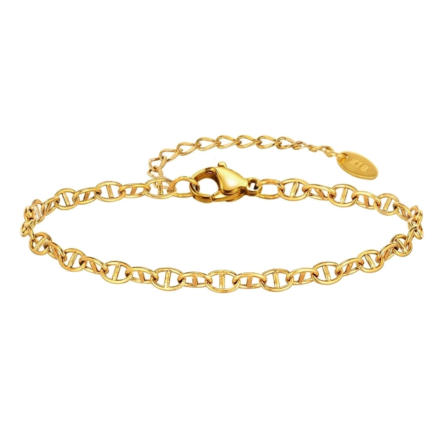 Bracciale a catena del naso di maiale [201 in acciaio inossidabile, oro 18K placcato]