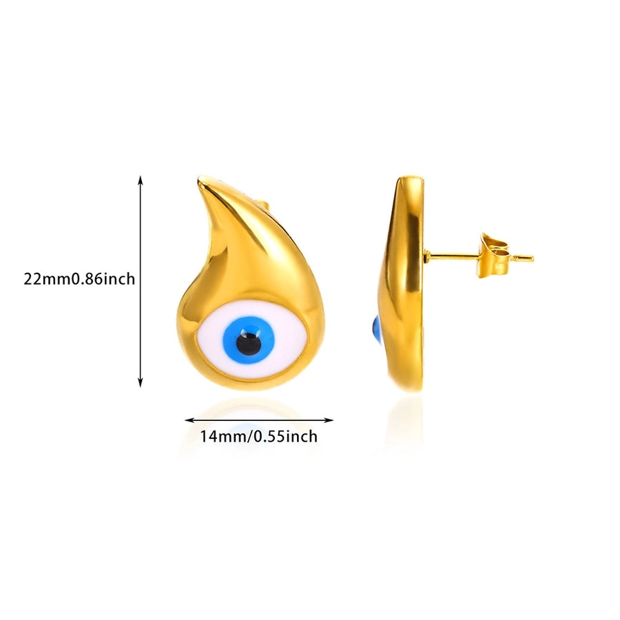 Σκουλαρίκια από ανοξείδωτο ατσάλι σε σχήμα σταγόνας μπλε μάτια]