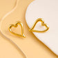 Heart Shape Hollow Earrings [304,316 Stainless Steel, 18K Gold Plated]