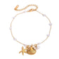 Starfish Shell Pearl Anklet [304 nerezová ocel, 18k zlaté]