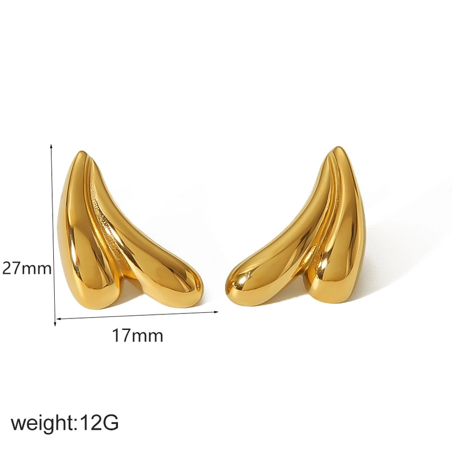 Mélanger les boucles d'oreilles en coquille [304 en acier inoxydable, 18 carats en or]