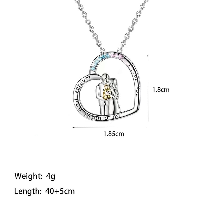 Collier familial de strass [304 en acier inoxydable, 18 km plaqués]]