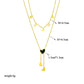 Heart Shape Tassel Necklace [304 Stainless Steel,18K Gold Plated]