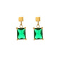 Green White Zircon Earrings [304 Stainless Steel]