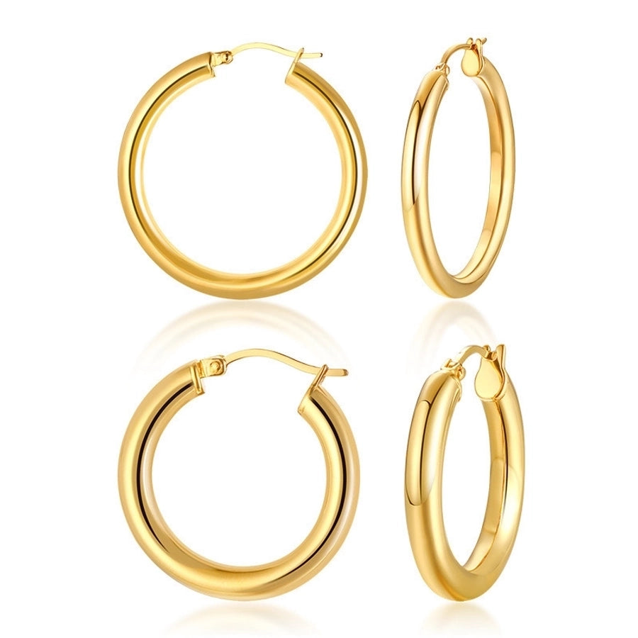 Hoop Earrings [304 Stainless Steel,18K Gold Plated]