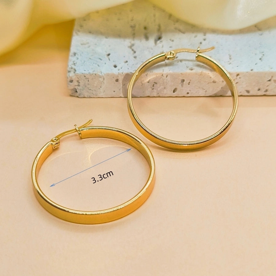 Large Hoop Earrings [304 Stainless Steel, 18K Gold Plated]