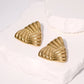 Triangle Pyramid Earrings [304 Stainless Steel,18K Gold Plated]