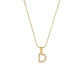 Letter Pearl Necklace [304 Stainless Steel,18K Gold Plated]