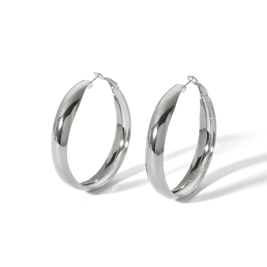 Round Polishing Hoop Earrings [304 Stainless Steel,18K Gold Plated]