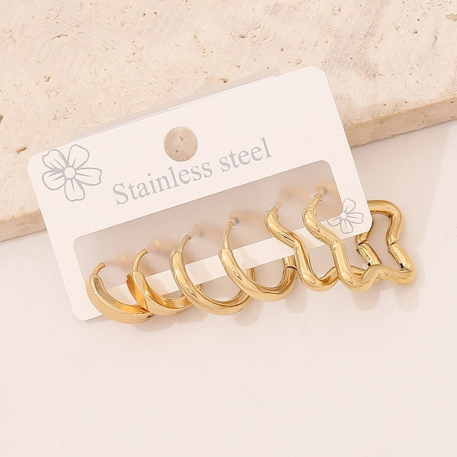 Gold Hoop Earrings [304 Stainless Steel, 18K Gold Plated]