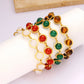 Round Agate, Tigereye Bracelet [304 Stainless Steel,18K Gold Plated]