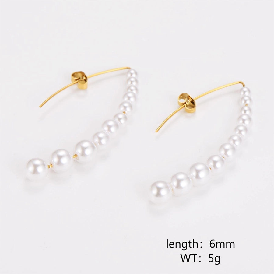 Mix Pearl Drop Earrings [304 από ανοξείδωτο ατσάλι]