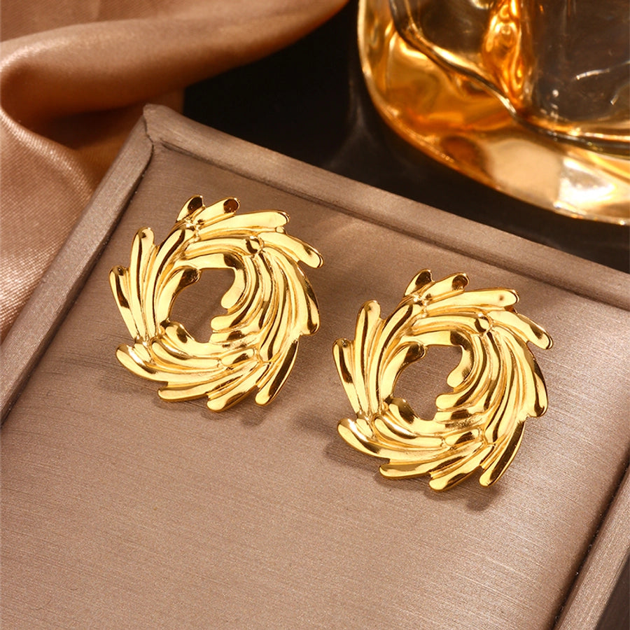 Mix Designs Earrings [304 Stainless Steel,18K Gold Plated]