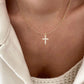 Cross Zircon Pendant Necklace [201,304 Stainless Steel,Copper]