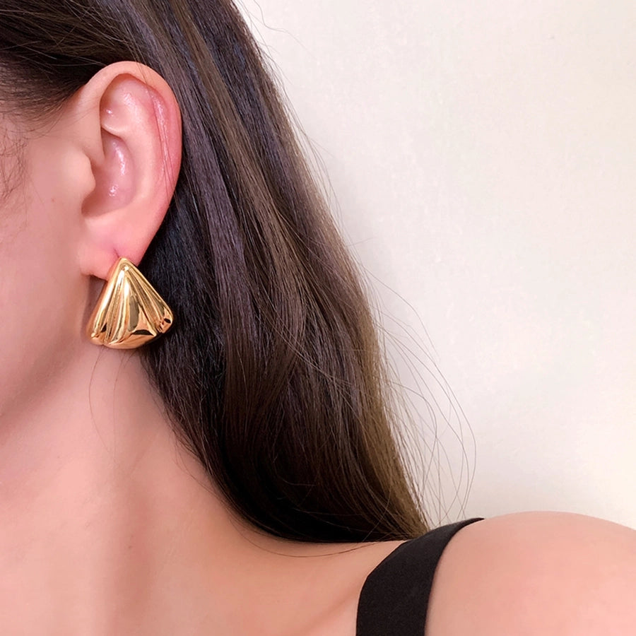 Triangle Petal Earrings [ Stainless Steel, 18K Gold Plated]