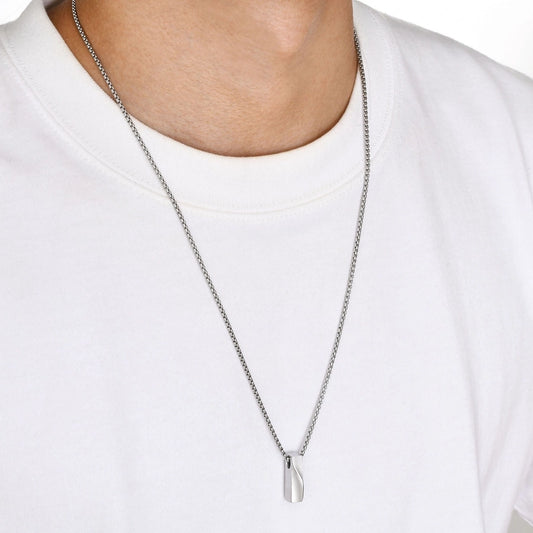 Streetwear Square Pendant Necklace [304 Stainless Steel]