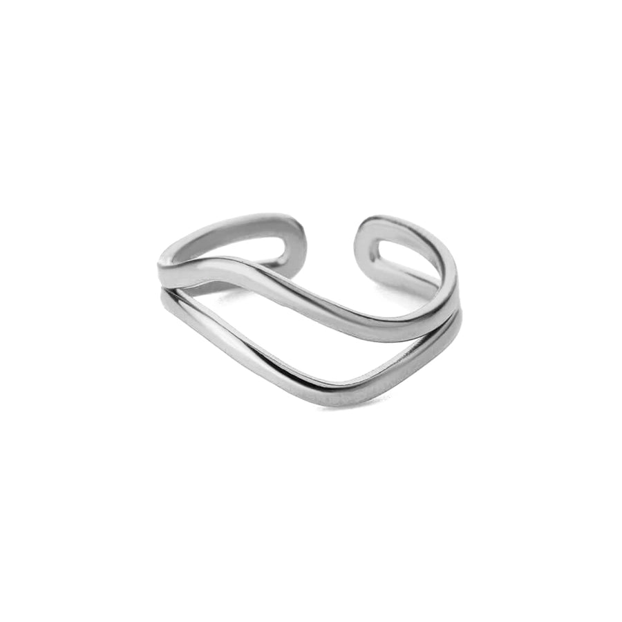 Simple Style Solid Color Lines Open Ring [304 Stainless Steel]