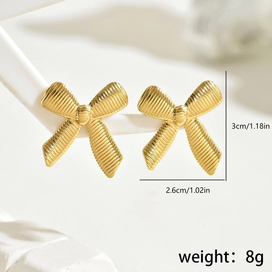 Bow Knot Earrings [201 Stainless Steel]