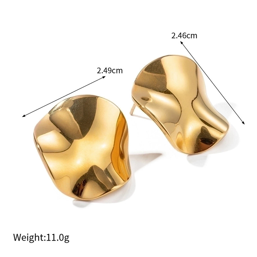 Mix Design Earrings [304 Stainless Steel,18K Gold Plated]